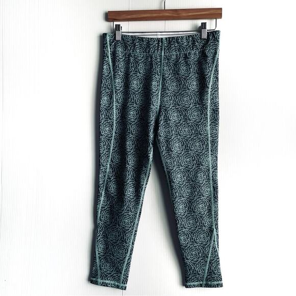 Ivory Ella floral patterned yoga pants size large blue and green flower print - Picture 2 of 11